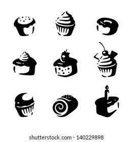 Cake set. Vector