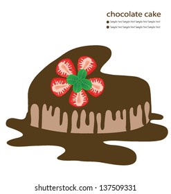 cake in the shape of heart vector illustration