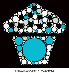 cake shape vector design by color point