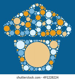 cake shape vector design by color point