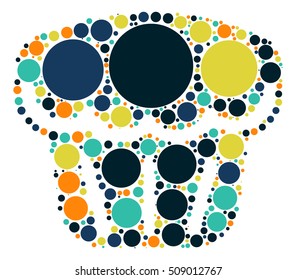 cake shape vector design by color point