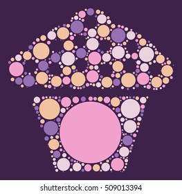 cake shape vector design by color point
