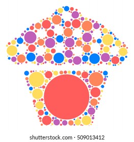 cake shape vector design by color point