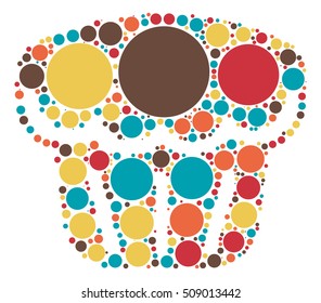 cake shape vector design by color point