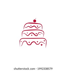 Cake shop icon logo design vector template