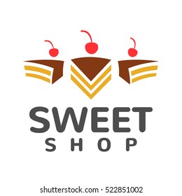 Cake Shop Logo Concept. Sweet shop logo. Bakery logo. Bakery shop. Bakery icon. Bakery Sweets. Cake icon. ?afe logo.