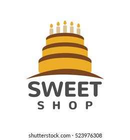 Cake Shop Logo Concept. Sweet shop logo. Bakery logo. Bakery shop. Bakery icon. Bakery Sweets. Cake icon. ?afe logo.