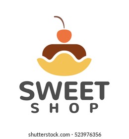 Cake Shop Logo Concept. Sweet shop logo. Bakery logo. Bakery shop. Bakery icon. Bakery Sweets. Cake icon. ?afe logo.