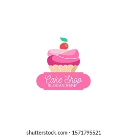 Cake Shop Logo Design. Baking and Bakery House Emblem Vector