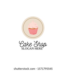 Cake Shop Logo Design. Baking and Bakery House Emblem Vector