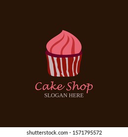 Cake Shop Logo Design. Baking and Bakery House Emblem Vector