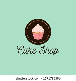 Cake Shop Logo Design. Baking and Bakery House Emblem Vector