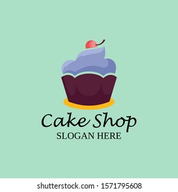 Cake Shop Logo Design. Baking and Bakery House Emblem Vector