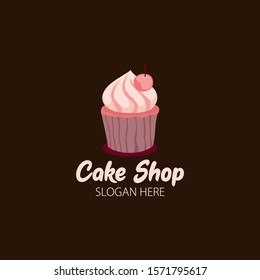 Cake Shop Logo Design. Baking and Bakery House Emblem Vector
