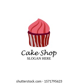 Cake Shop Logo Design. Baking and Bakery House Emblem Vector