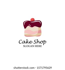 Cake Shop Logo Design. Baking and Bakery House Emblem Vector