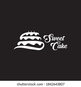 Diseño del logotipo de la tienda de pasteles con plantilla de diseño de letras S y símbolos de pasteles incorporada