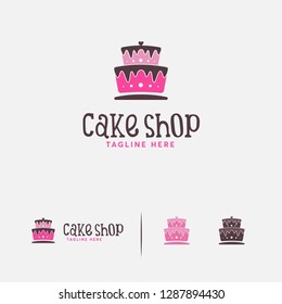 Cake Shop logo designs vector, Sweet Swoop logo designs vector, Pink Cake logo template