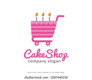 Cake Shop Logo Template Design Vector, Emblem, Design Concept, Creative Symbol, Icon