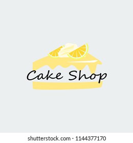 Cake Shop logo template design vector. Illustration of cake slice.