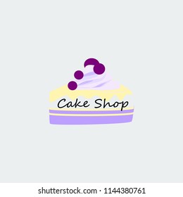 Cake Shop logo template design vector. Illustration of cake slice.