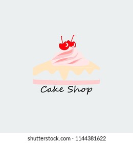 Cake Shop logo template design vector. Illustration of cake slice.