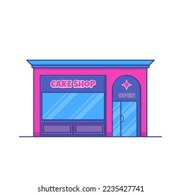 Cake Shop vector icon illustration. Building icon concept isolated vector. Flat cartoon style illustration