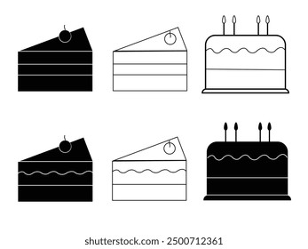 Cake sign and symbol. Birthday cake icon