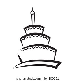 Cake silhouette with candle