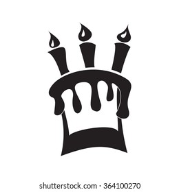 Cake silhouette with candles