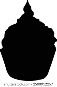 Ilustración vectorial de icono de silueta de pastel. Icono de la torta, logotipo, Vector.