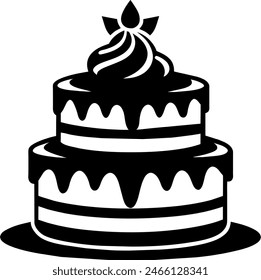 cake silhouette isolated on white background