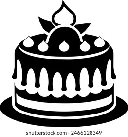 cake silhouette isolated on white background