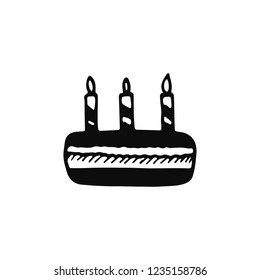 cake silhouette vector icon. isolated object.
