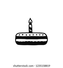cake silhouette vector icon. isolated object.