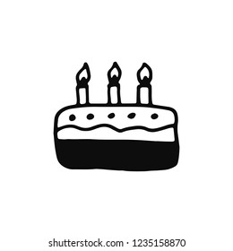 cake silhouette vector icon. isolated object.