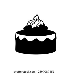 Cake silhouette vector icon sign symbol illustration design.