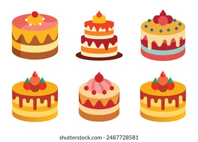 Eine Kuchen-Silhouetten-Vektorillustration   