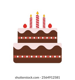 Cake. Simple cake flat vector design on a white background