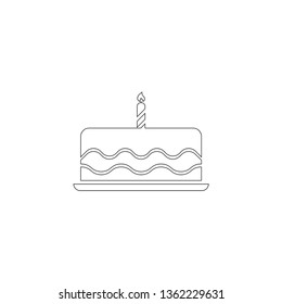 cake. simple flat vector icon illustration. outline line symbol - editable stroke