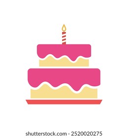 Cake simple flat vector illustration isolated on white background