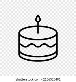 Cake simple icon vector. Flat design. Transparent grid.