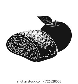Cake, single icon in black style.Cake, vector symbol stock illustration web.