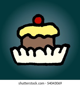 Cake sketch. Vector