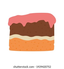 diseño realista de caramelos de panadería de corte de tortas ilustración vectorial realista aislados en fondo blanco 