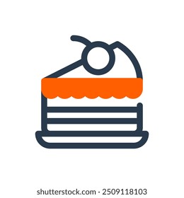 Cake Slice for Birthday Party Vector Icon