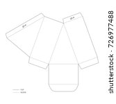 Cake slice box cutout template. Favor box. Die cut