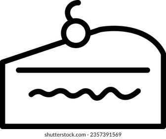 Cake Slice Dessert Outline Icon