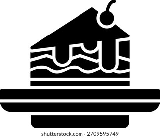 Cake Slice Glyph Style Icon Design