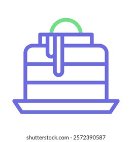 Cake slice icon. Concept of celebration, birthday, and dessert.